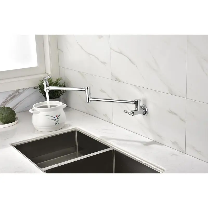 Wall Mount Pot Filler Faucet for Kitchen, Extendable Spout, Chrome Finish, Easy Installation
Wall Mount Pot Filler Faucet for Kitchen, Extendable Spout, Chrome Finish, Easy Installation