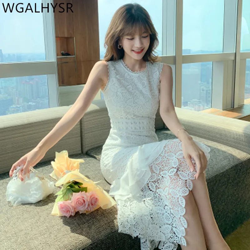 2024 High-End Custom Summer Lace Dress Women Round Collar Sleeveless Retro Fishtail Dress Vestidos
2024 High-End Custom Summer Lace Dress Women Round Collar Sleeveless Retro Fishtail Dress Vestidos