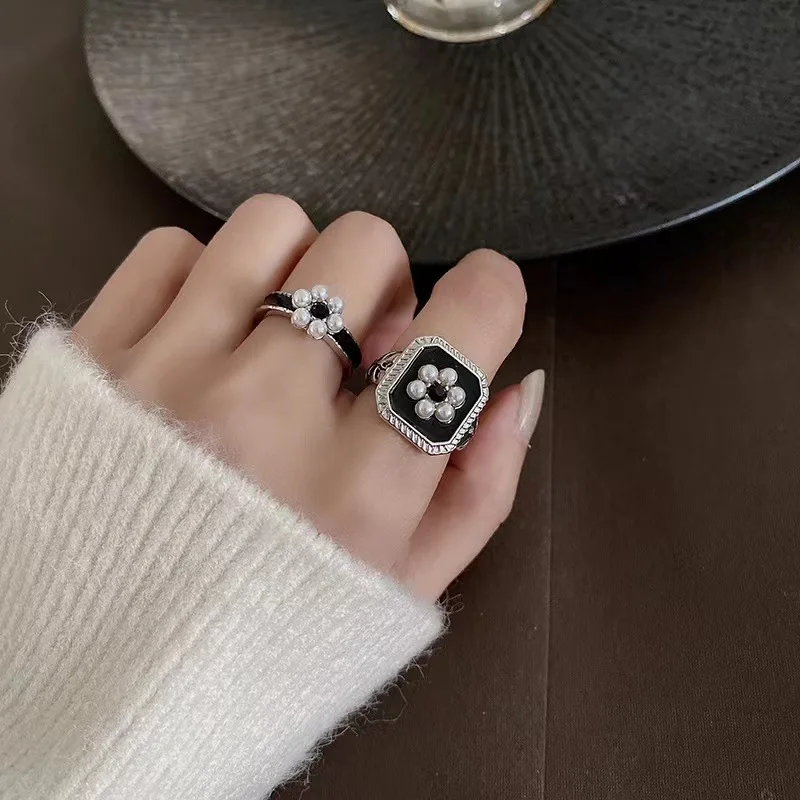 925 Sterling Silver Adjustable Rings For Women Flower Black Luxury Jewelry Vintage Wedding Accessories Jewellery Argent 925
925 Sterling Silver Adjustable Rings For Women Flower Black Luxury Jewelry Vintage Wedding Accessories Jewellery Argent 925