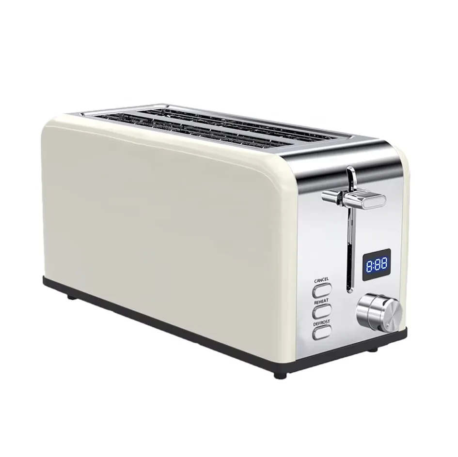Custom Retro 4 Slice Stainless Steel Electric POP up Bread Toaster with Grill
Custom Retro 4 Slice Stainless Steel Electric POP up Bread Toaster with Grill