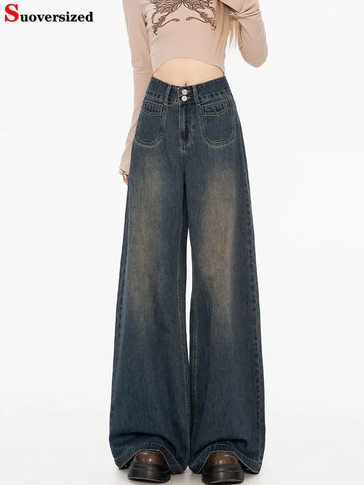 Wide Leg Loose Vintage Straight Jeans Casual Women's Retro High Waisted Vaqueros Loose Fashion New Korean Denim Pantalones
Wide Leg Loose Vintage Straight Jeans Casual Women's Retro High Waisted Vaqueros Loose Fashion New Korean Denim Pantalones
