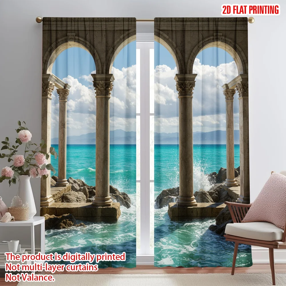 2D flat printing 2pcs Drapes Arched Columns by Sea Digital Printed Polyester Drapes Seasonal Party & Holiday Decor for Outdoor
2D flat printing 2pcs Drapes Arched Columns by Sea Digital Printed Polyester Drapes Seasonal Party & Holiday Decor for Outdoor
