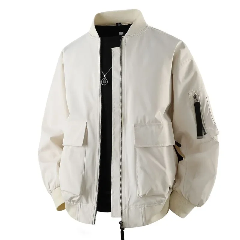 Men's Stand Collar Bomber Jacket Spring Autumn Casual Loose Versatile Workwear Baseball Coat
Men's Stand Collar Bomber Jacket Spring Autumn Casual Loose Versatile Workwear Baseball Coat