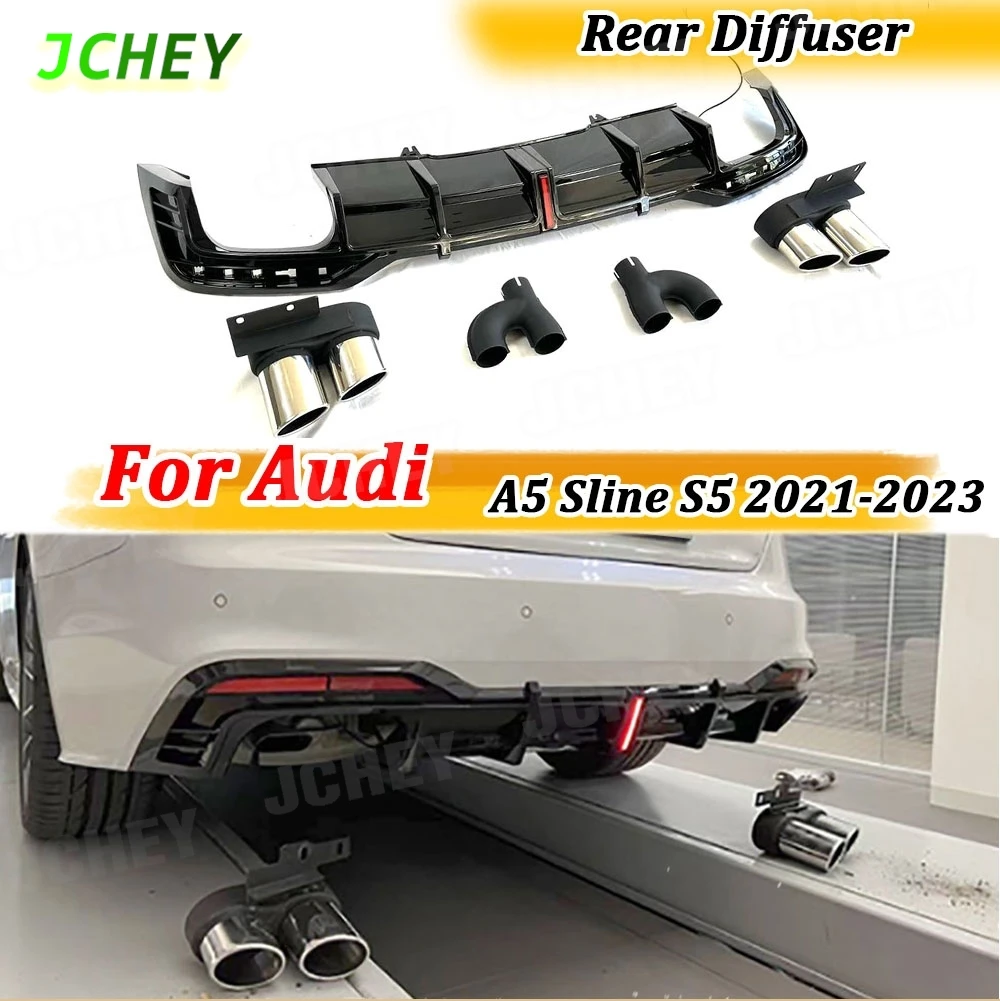 for Audi A5 Sline S5 2021-2023 ABS Rear Lip Diffuser Spoiler With LED With Exhaust Tips Muffler Pipe Exterior Parts Body Kits
for Audi A5 Sline S5 2021-2023 ABS Rear Lip Diffuser Spoiler With LED With Exhaust Tips Muffler Pipe Exterior Parts Body Kits
