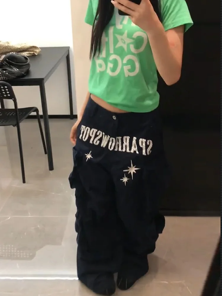 Sweet Cool Spicy American Style Letter Print Wide Leg Jeans Women Summer Loose Slimming Workwear Denim Pants High Waist Pocket
Sweet Cool Spicy American Style Letter Print Wide Leg Jeans Women Summer Loose Slimming Workwear Denim Pants High Waist Pocket