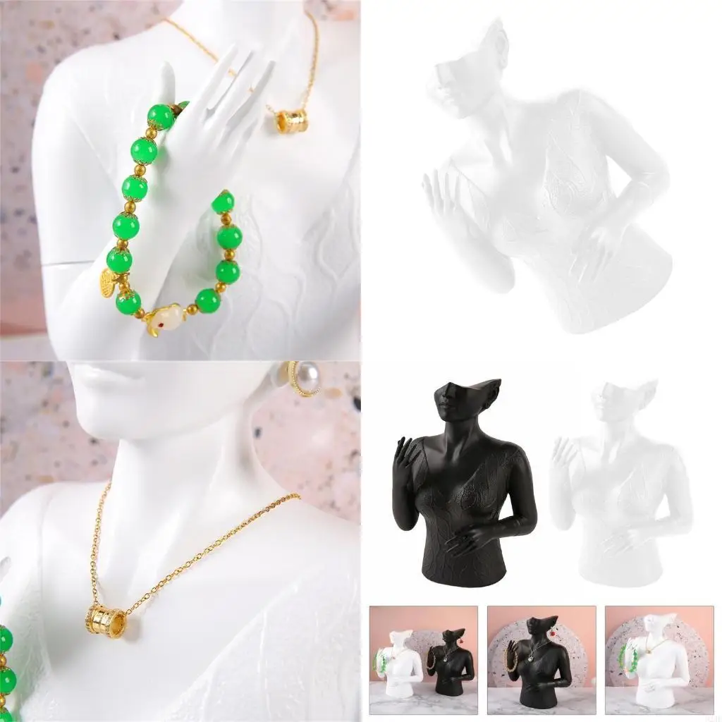 Прочная подставка для бюста из смолы, стильный манекен для бюста с головой для демонстрации ювелирных изделий, ожерелий, серег и
Прочная подставка для бюста из смолы, стильный манекен для бюста с головой для демонстрации ювелирных изделий, ожерелий, серег и