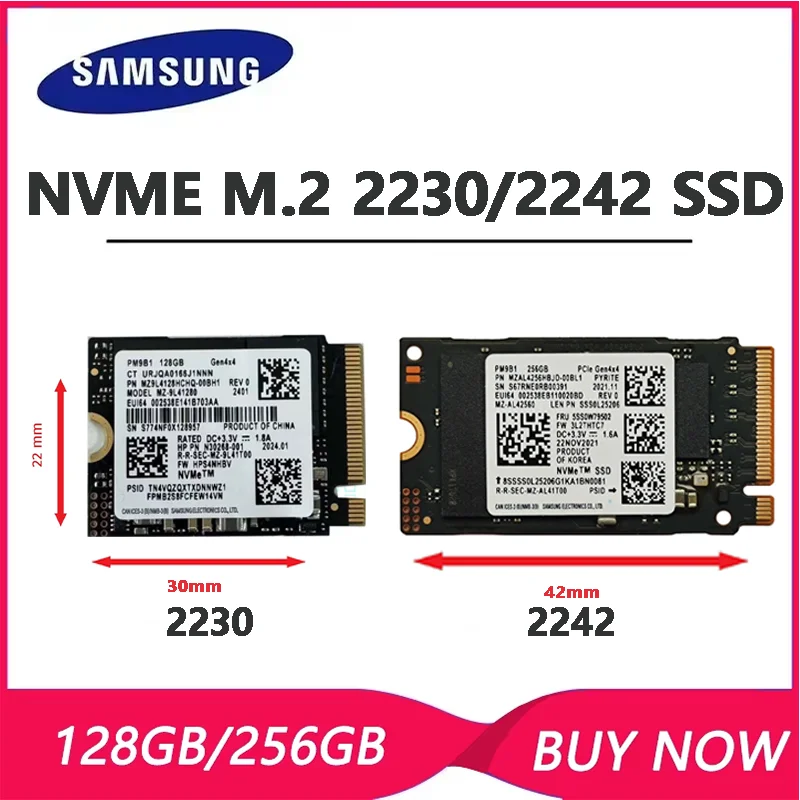 SAMSUNG SSD PM9B1 2230 128GB & PM991a 128G 2242 PCIe 3.0X4 &PM991a 2230 1T& PM9B1 PCIe4.0X4 256GB M.2 NVMe Solid State Drive
SAMSUNG SSD PM9B1 2230 128GB & PM991a 128G 2242 PCIe 3.0X4 &PM991a 2230 1T& PM9B1 PCIe4.0X4 256GB M.2 NVMe Solid State Drive