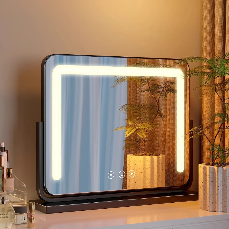 Makeup mirror with lamp desktop led smart mirror household large rotatable smart lamp dresser mirror
Makeup mirror with lamp desktop led smart mirror household large rotatable smart lamp dresser mirror