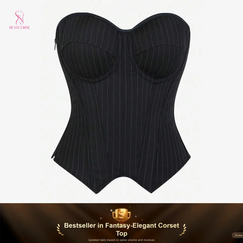 New Summer Trendy Elegant Black Corset Top With Bra Side Zipper Korset Strapless Bustier Top corset for woman Minimalist Premium
New Summer Trendy Elegant Black Corset Top With Bra Side Zipper Korset Strapless Bustier Top corset for woman Minimalist Premium
