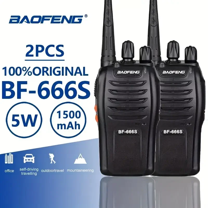 2-pack Baofeng BF-666S handheld walkie-talkies, portable BF 666S portable radios
2-pack Baofeng BF-666S handheld walkie-talkies, portable BF 666S portable radios