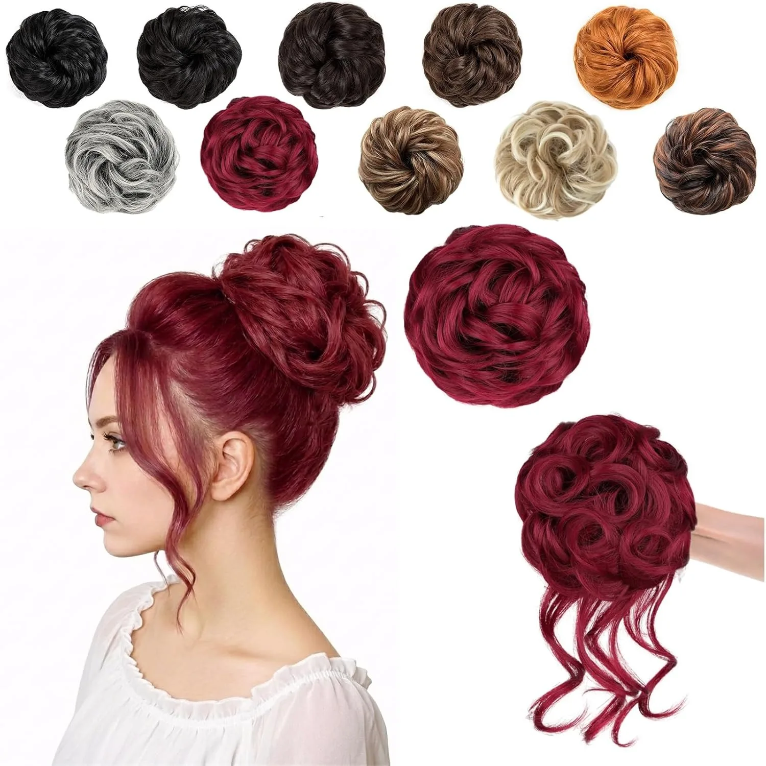Women Messy Wavy Curly Bun Hair Piece Synthetic Elastic Scrunchie Chignon Fake Ponytail Extension Easy Updo Hair Accessories Dai
Women Messy Wavy Curly Bun Hair Piece Synthetic Elastic Scrunchie Chignon Fake Ponytail Extension Easy Updo Hair Accessories Dai