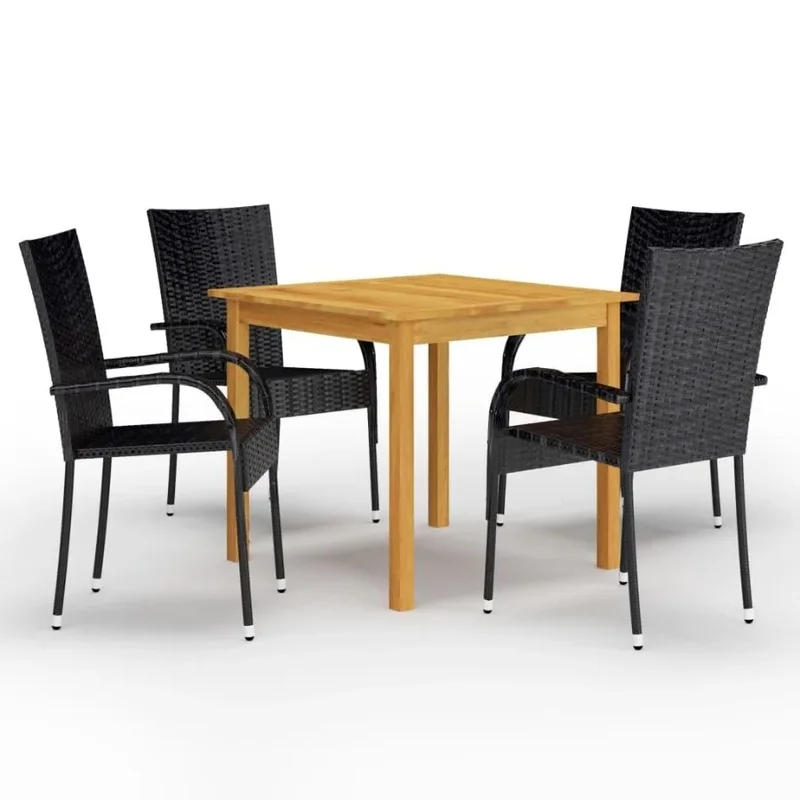 5-Piece Patio Dining Set - Elegant Black Outdoor Furniture for Comfortable Dining Experience
5-Piece Patio Dining Set - Elegant Black Outdoor Furniture for Comfortable Dining Experience