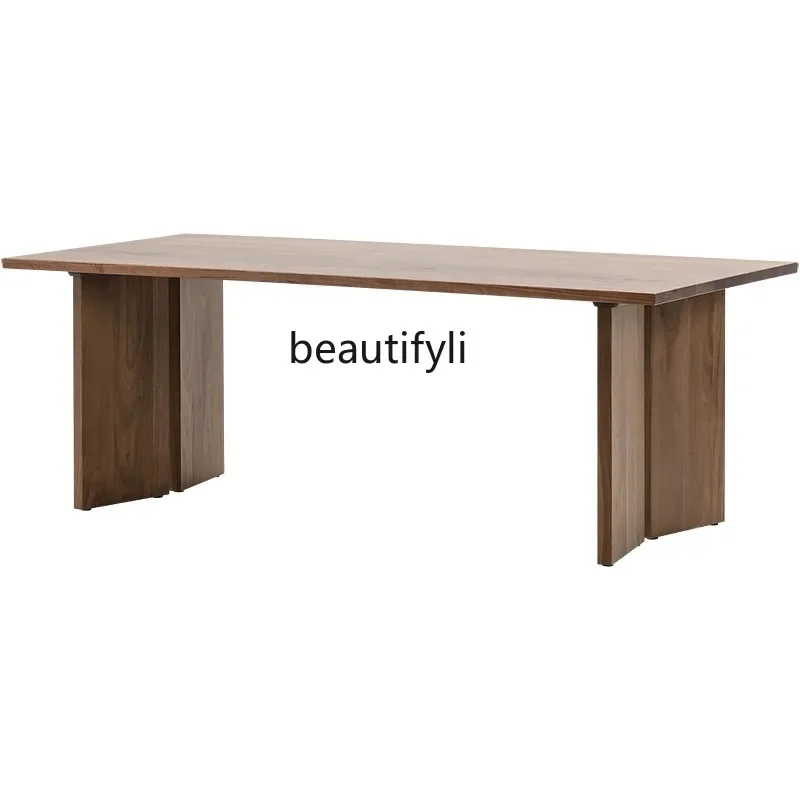 Nordic Style White Wax Solid Wood Dining Table Home Walnut Color Living Room Simple Rectangular Workbench Tea Table
Nordic Style White Wax Solid Wood Dining Table Home Walnut Color Living Room Simple Rectangular Workbench Tea Table