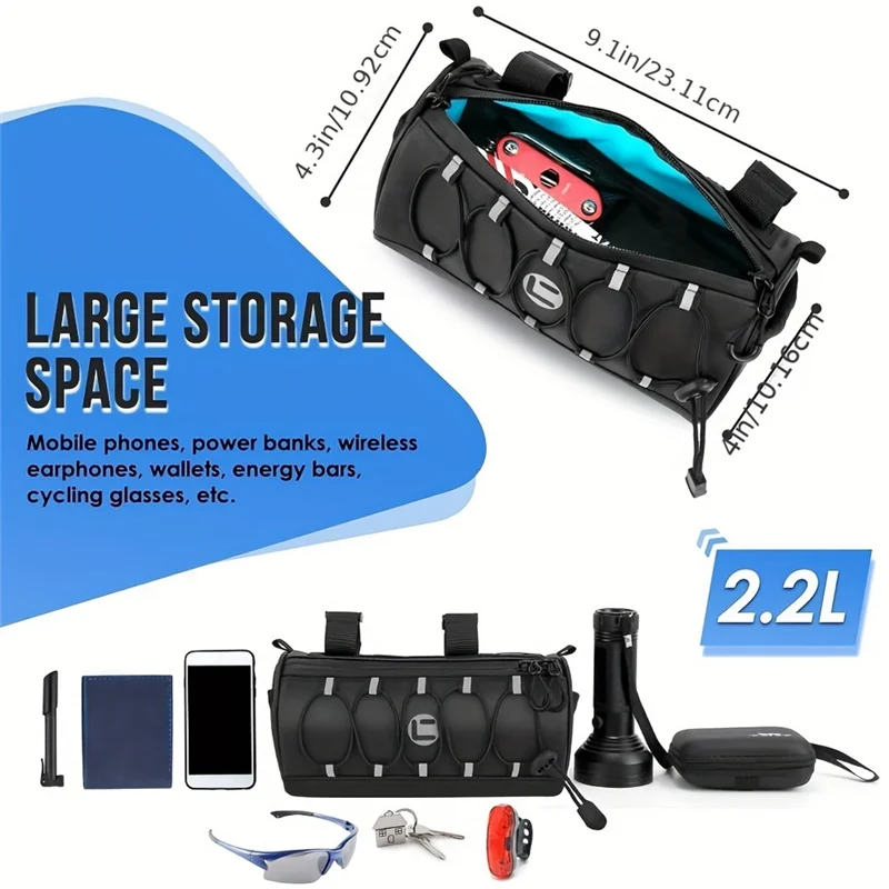 ABYB Bike Handlebar Bag Waterproof Bicycle Handlebar Bag With Large Reflective Area And Strips, Mountain Bike Front Pouch Bag
ABYB Bike Handlebar Bag Waterproof Bicycle Handlebar Bag With Large Reflective Area And Strips, Mountain Bike Front Pouch Bag