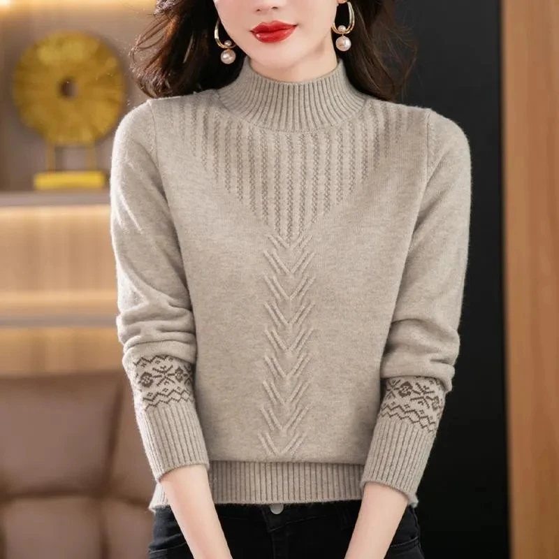 Women Turtleneck Sweater 2025 Autumn Fashion Pullover Elastic Knit Ladies Jumper Half High Collar Casual Solid Female Basic Tops
Women Turtleneck Sweater 2025 Autumn Fashion Pullover Elastic Knit Ladies Jumper Half High Collar Casual Solid Female Basic Tops