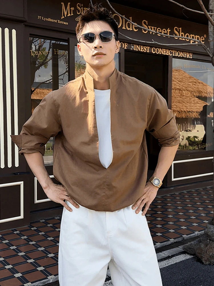 Casual Men's Long Sve irt Coffee Color Autumn New Sle Loose Fit Breathable Lightweight Single Buttoned Coat
Casual Men's Long Sve irt Coffee Color Autumn New Sle Loose Fit Breathable Lightweight Single Buttoned Coat
