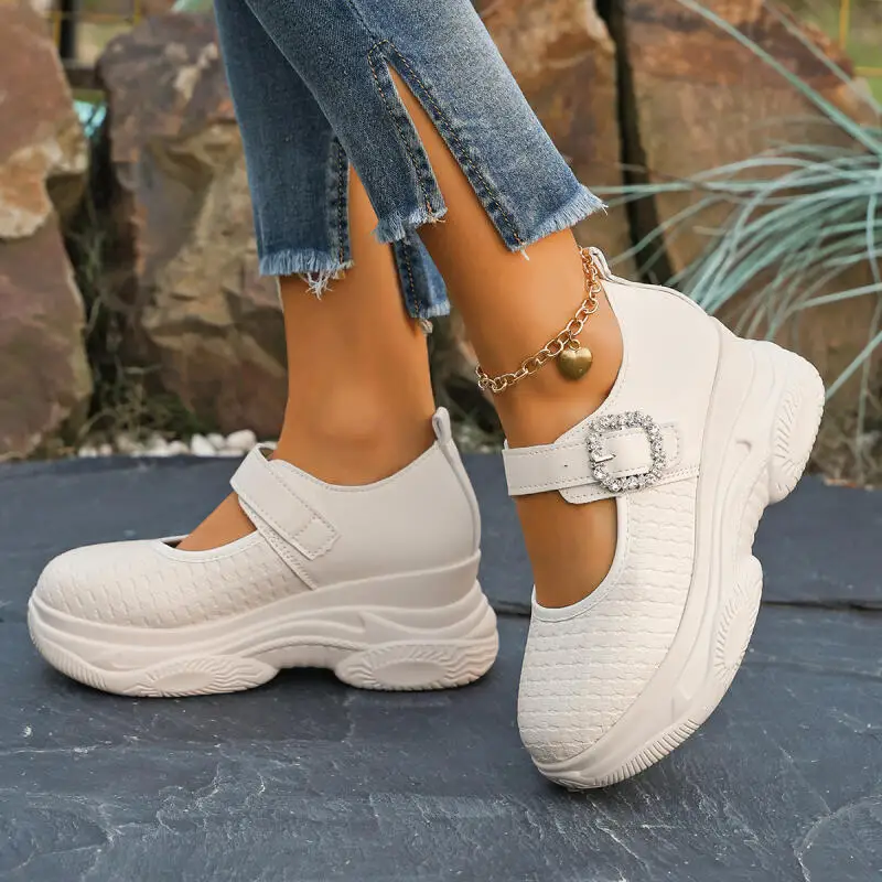 Comfort Platform Height Increase Shoes Women Summer 2026 Lightweight Thick Bottom Loafers Rhinestore Buckle Mary Jane Shoes Lady
Comfort Platform Height Increase Shoes Women Summer 2026 Lightweight Thick Bottom Loafers Rhinestore Buckle Mary Jane Shoes Lady