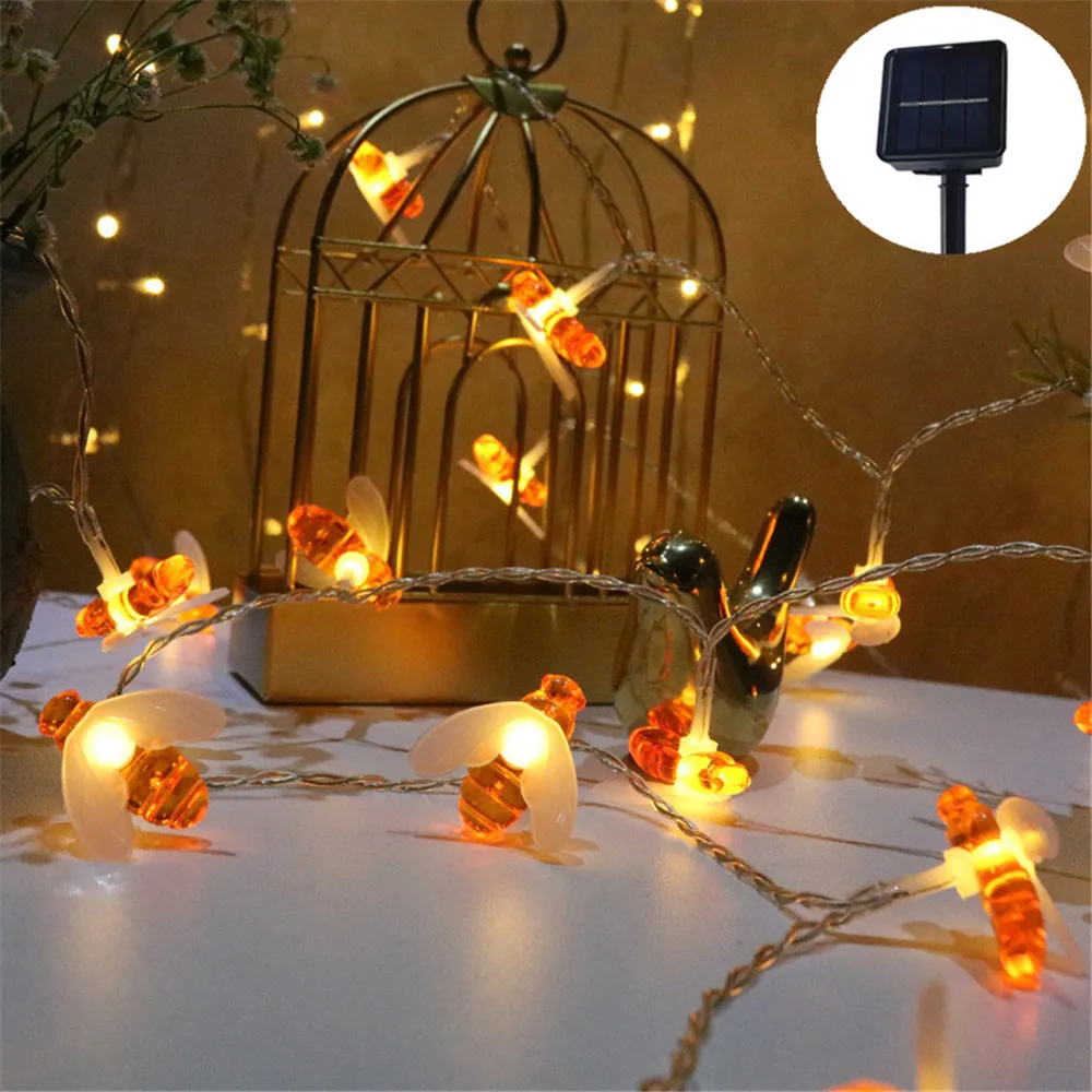 New Solar Powered Cute Honey Bee Led String Fairy Light 5/7/12M Bee Outdoor Garden Fence Patio Christmas Garland Lights
New Solar Powered Cute Honey Bee Led String Fairy Light 5/7/12M Bee Outdoor Garden Fence Patio Christmas Garland Lights