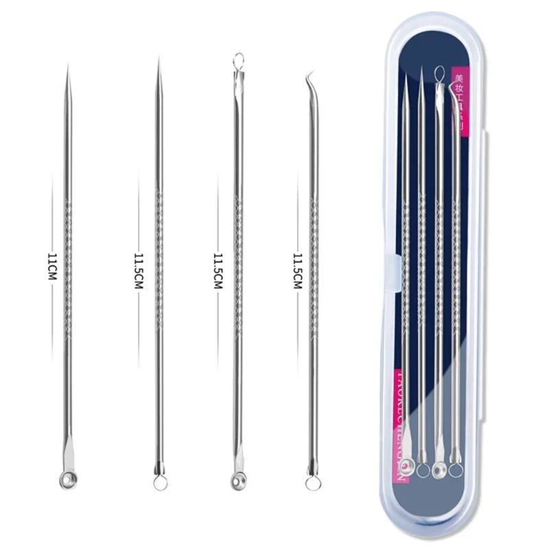 4PCS Acne Blackhead Comedone Black Spot Pimple Blemish Remover Skin Care Women Beauty Acne Treatment Pore Cleanser Needle Hook
4PCS Acne Blackhead Comedone Black Spot Pimple Blemish Remover Skin Care Women Beauty Acne Treatment Pore Cleanser Needle Hook