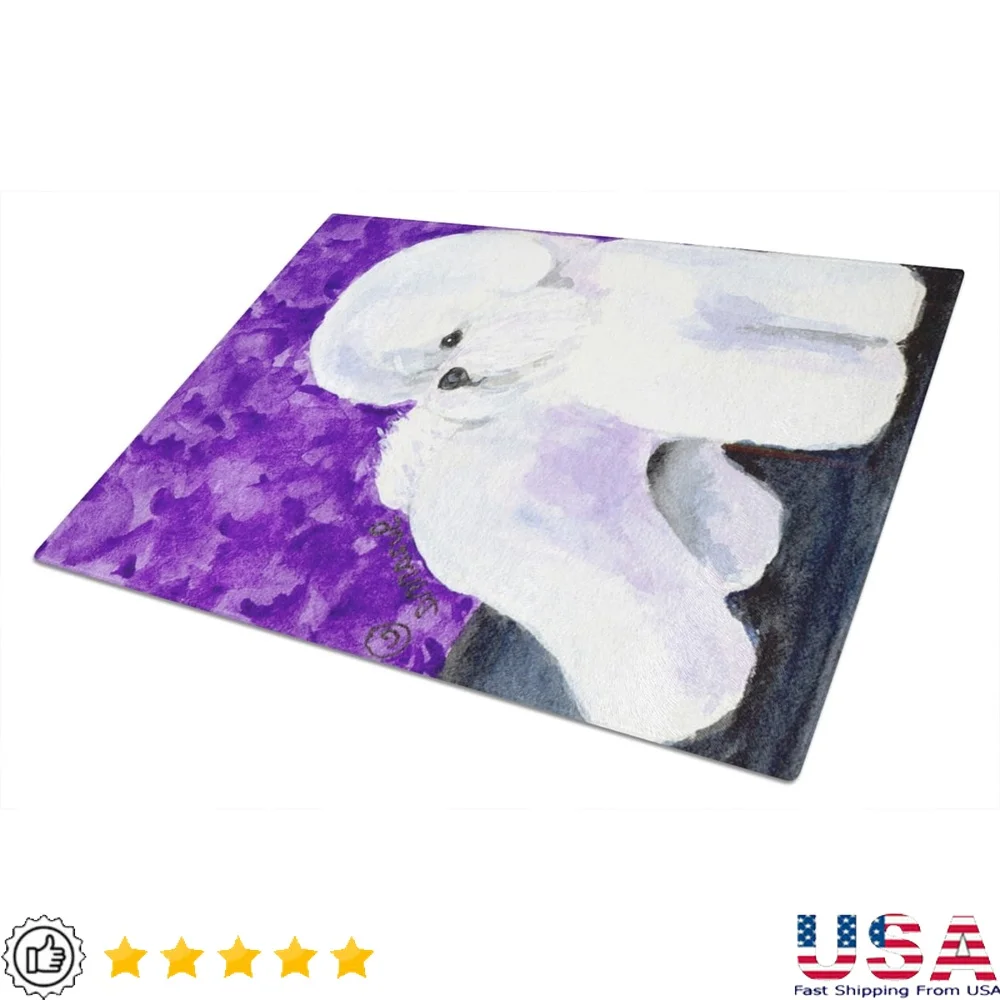 Разделочная доска из закаленного стекла Бишон Фризе, большая термостойкая нескользящая прямоугольная разделочная доска для ног, художественный кухонный декор 
Разделочная доска из закаленного стекла Бишон Фризе, большая термостойкая нескользящая прямоугольная разделочная доска для ног, художественный кухонный декор