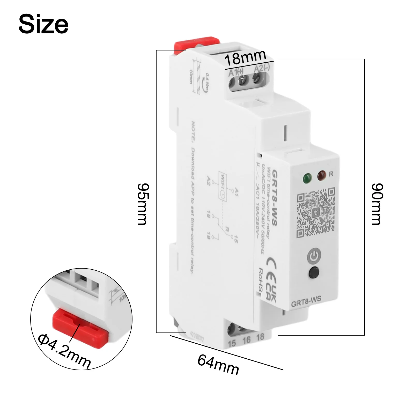 AC DC Relay WiFi Time Control Relay Mechanical Life 1x10 7 Voltage Range AC DC 110-240V Ac Voltage 90mm 18mm 64mm
AC DC Relay WiFi Time Control Relay Mechanical Life 1x10 7 Voltage Range AC DC 110-240V Ac Voltage 90mm 18mm 64mm