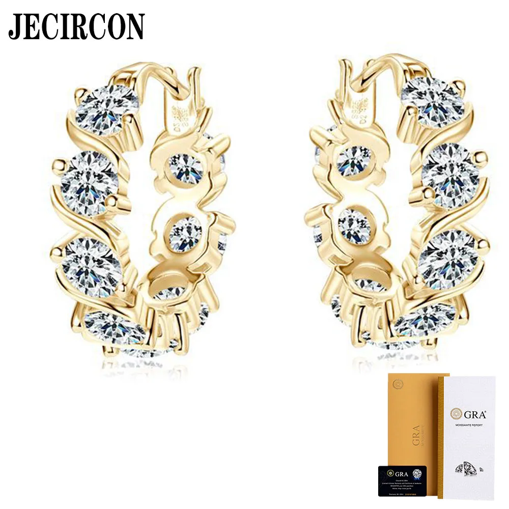 JECIRCON Full Moissanite Hoop Earrings for Women 925 Sterling Silver Starry Sky European and American Fashion Jewelry 18K Golden
JECIRCON Full Moissanite Hoop Earrings for Women 925 Sterling Silver Starry Sky European and American Fashion Jewelry 18K Golden
