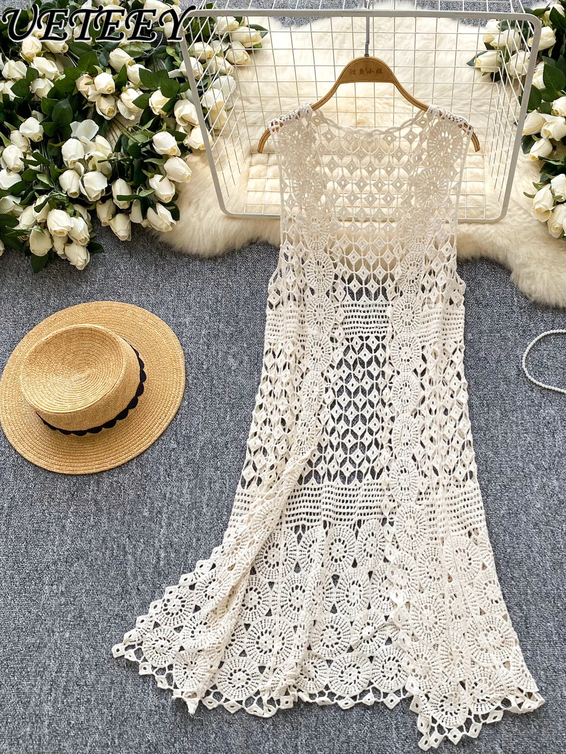 Retro Vacation Thin Overlay Wear Cardigan Dress Women's Summer New Design Sense Hollow Crochet Long Knitted Vest Sunscreen Shirt
Retro Vacation Thin Overlay Wear Cardigan Dress Women's Summer New Design Sense Hollow Crochet Long Knitted Vest Sunscreen Shirt