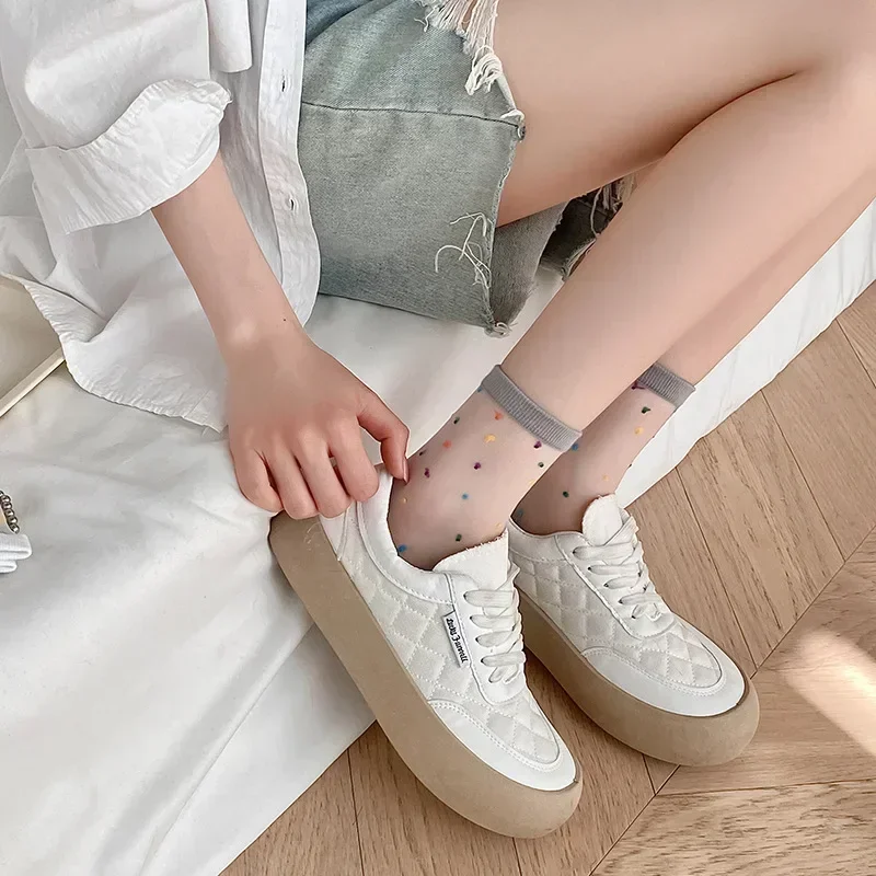 Fashion Women's Ultra-Thin Transparent Ankle Socks Sheer Mesh Glass Silk Crystal Lace Elastic Summer Socks for Ladies
Fashion Women's Ultra-Thin Transparent Ankle Socks Sheer Mesh Glass Silk Crystal Lace Elastic Summer Socks for Ladies