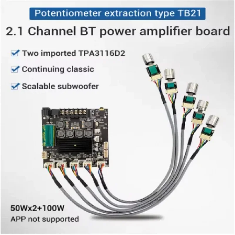 ZK-TB22P TPA3116 2.1CH Amp Board, TWS Speaker Pairing External Potentiometer Audio Amplifier
ZK-TB22P TPA3116 2.1CH Amp Board, TWS Speaker Pairing External Potentiometer Audio Amplifier