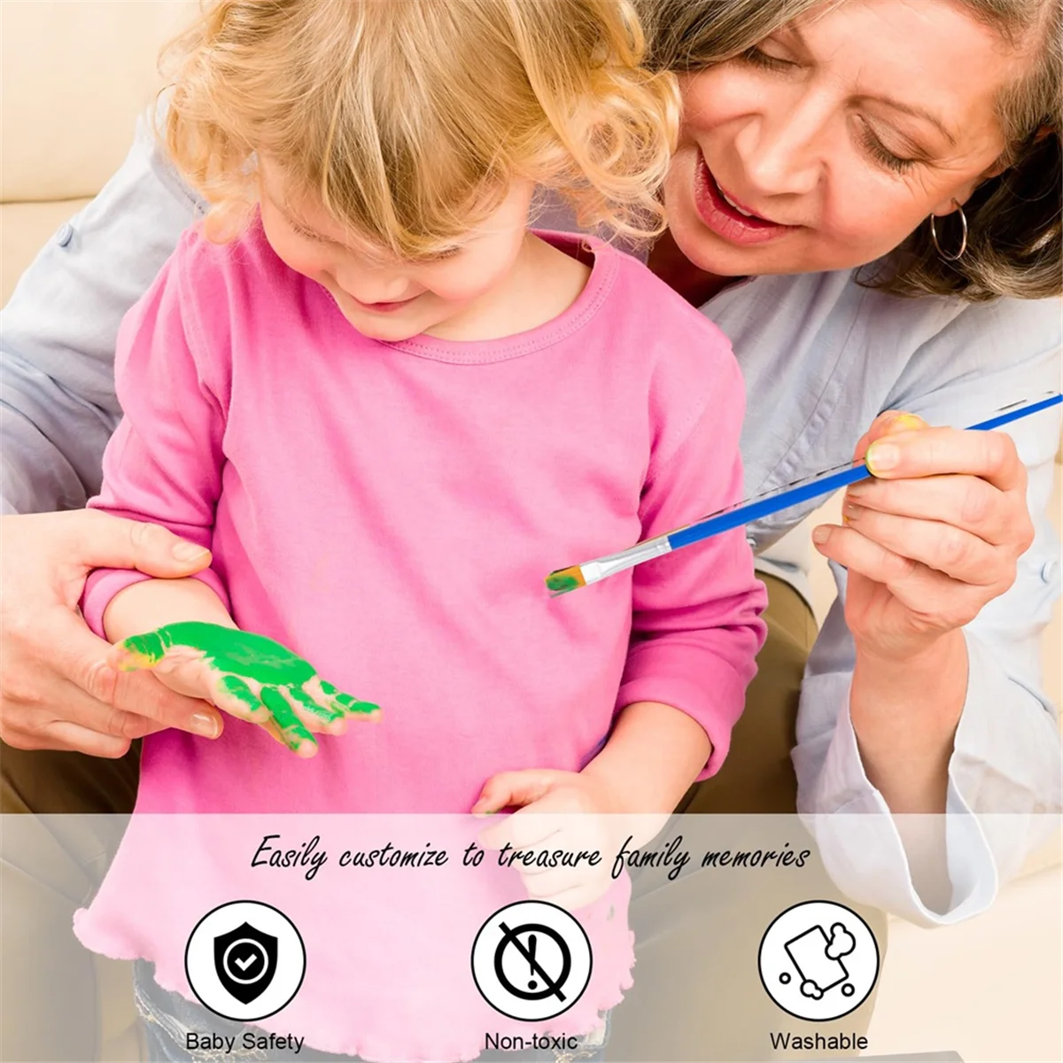 A32P_Clear Family Handprint Kit - Gifts for New Parents Create Lasting DIY Crafts Keepsake Wooden Frame Includes Paint Color
A32P_Clear Family Handprint Kit - Gifts for New Parents Create Lasting DIY Crafts Keepsake Wooden Frame Includes Paint Color
