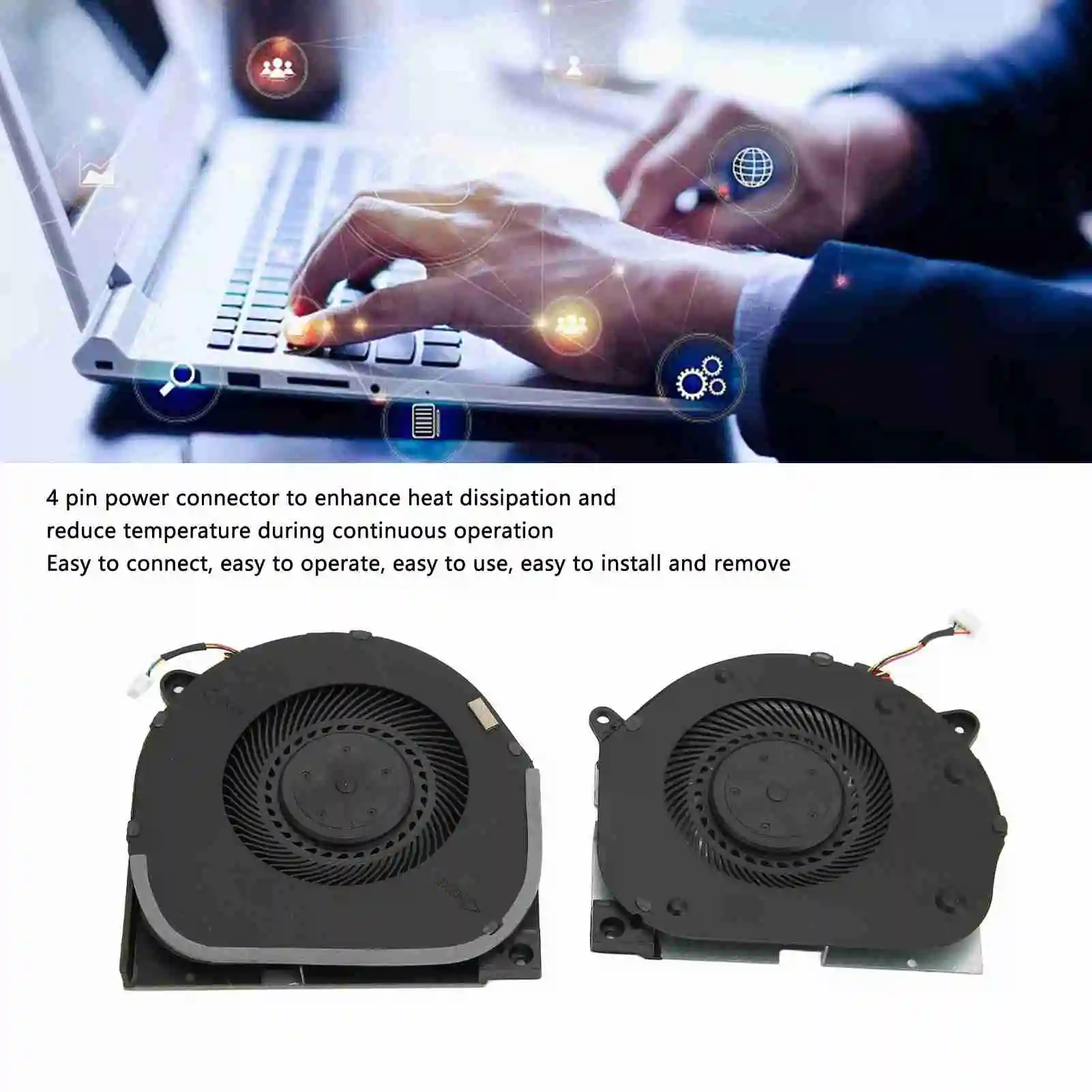 Laptop Cooling Fan Replacement 4 Pin Power Connector Easy To Connect Aluminum Alloy CPU Cooling Fan for Y540 15IRH 81SX
Laptop Cooling Fan Replacement 4 Pin Power Connector Easy To Connect Aluminum Alloy CPU Cooling Fan for Y540 15IRH 81SX