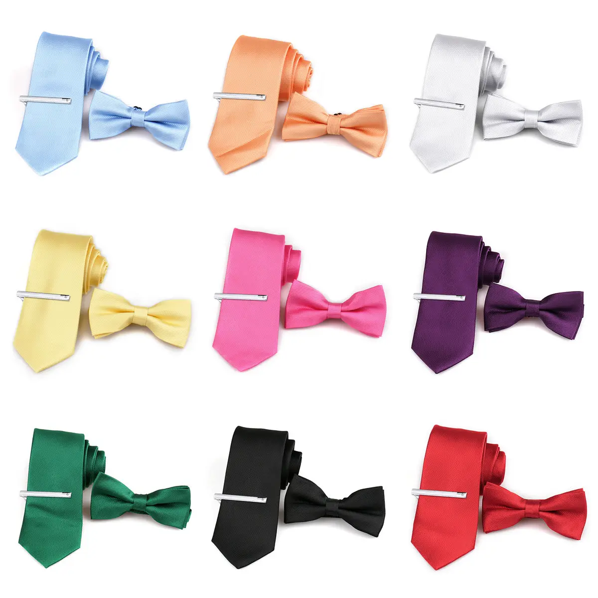Elegant Men Gift Tie Set 3 Pcs Classic Solid Color Tie Bow Tie Tie Clip Business Wedding Party Formal Suit Accessories
Elegant Men Gift Tie Set 3 Pcs Classic Solid Color Tie Bow Tie Tie Clip Business Wedding Party Formal Suit Accessories