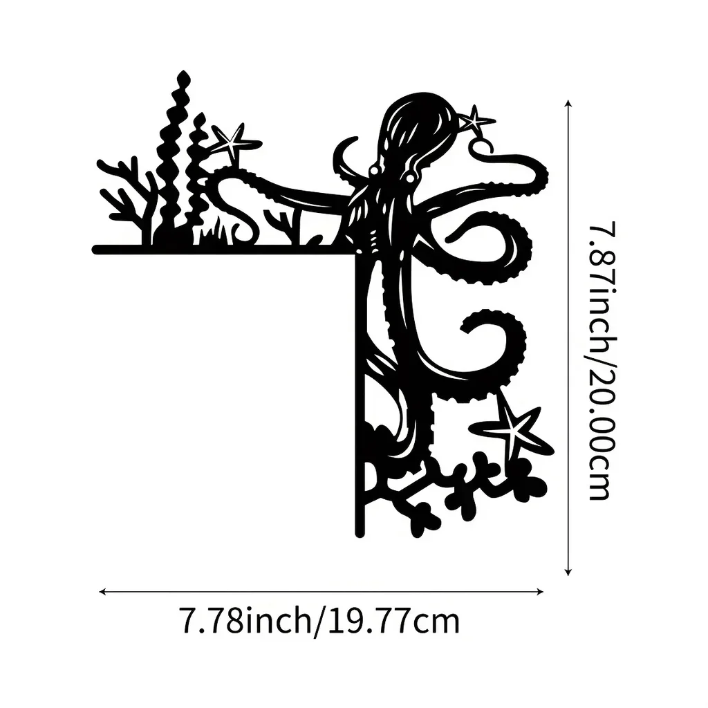 Metal Iron Art Crafts Octopus Decorative Wall Stickers Door Corner Decoration, Christmas Party Door Hanging Iron Art Silhouette
Metal Iron Art Crafts Octopus Decorative Wall Stickers Door Corner Decoration, Christmas Party Door Hanging Iron Art Silhouette