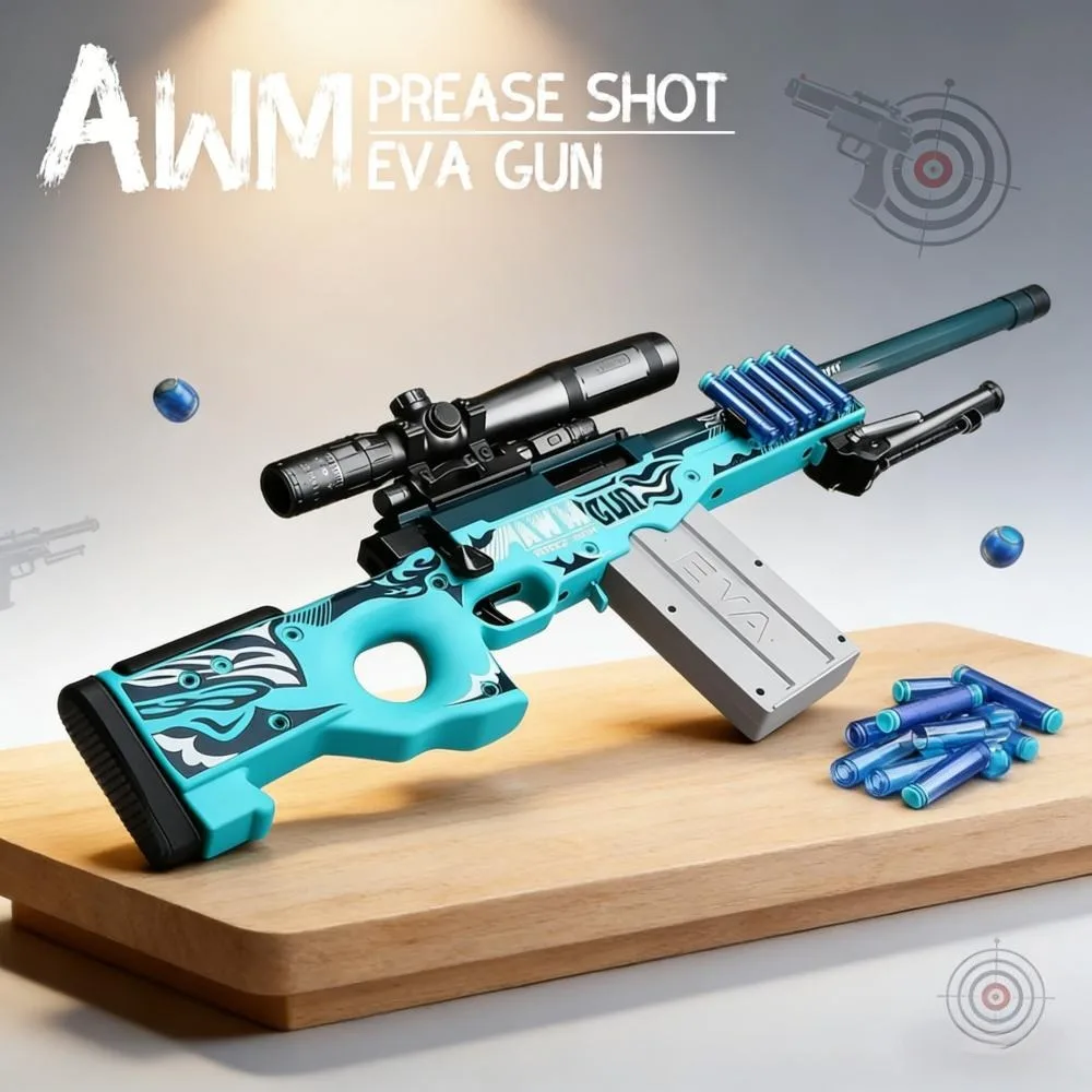 AWM Sniper Soft Bullet Toy Gun Manual Loading Shell Ejection Launcher Outdoor CS Game Shooting Toy Gift for Kids Adults
AWM Sniper Soft Bullet Toy Gun Manual Loading Shell Ejection Launcher Outdoor CS Game Shooting Toy Gift for Kids Adults