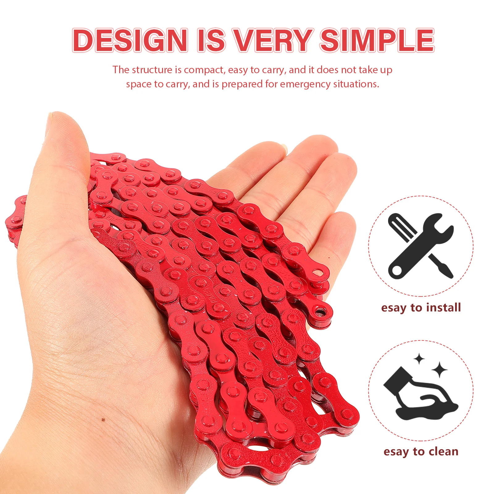 Bicycle Chain 94 Links Red Single Speed Easy Install Disassemble Clean Steel Mountain Bike Accessories Replacement Parts
Bicycle Chain 94 Links Red Single Speed Easy Install Disassemble Clean Steel Mountain Bike Accessories Replacement Parts