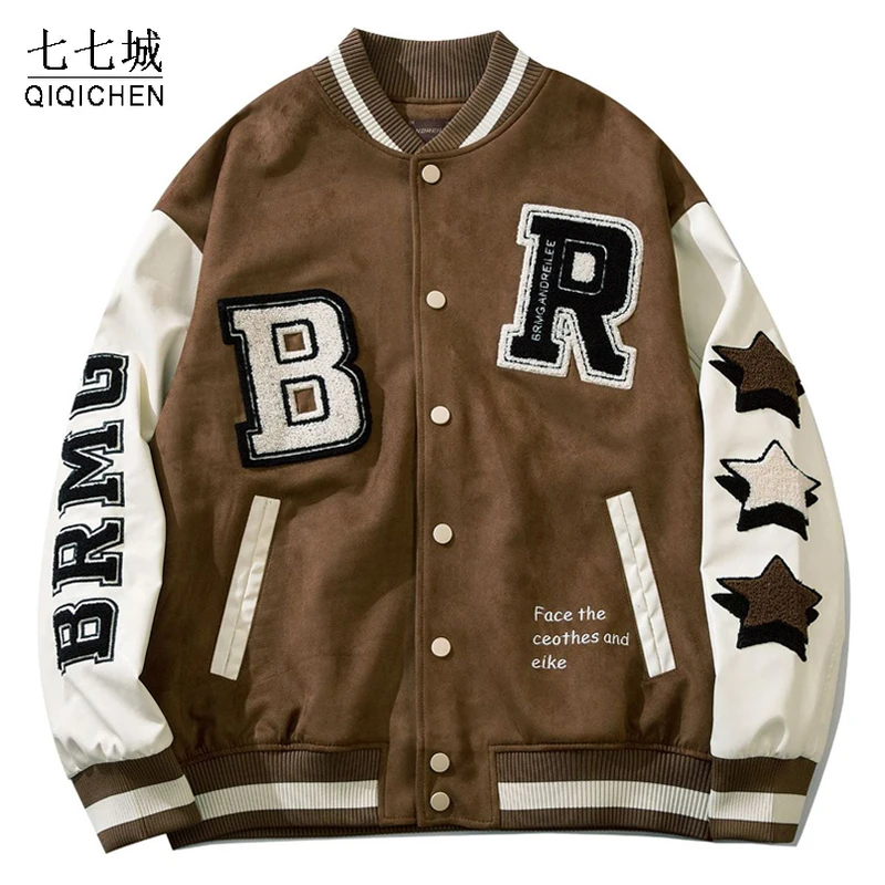 Vintage Baseball Jacket Men Letters Flocking Embroidery PU Leather Sleeves Varsity Jackets Harajuku Casual Oversize Coat Unisex
Vintage Baseball Jacket Men Letters Flocking Embroidery PU Leather Sleeves Varsity Jackets Harajuku Casual Oversize Coat Unisex