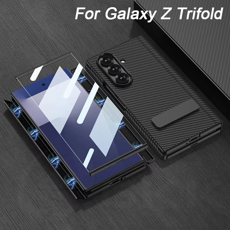 Magnetic Hinge All-included Stand Case For Samsung Galaxy Z Trifold Plain Leather Screen Glass Cover For Galaxy Z Trifold Case
Magnetic Hinge All-included Stand Case For Samsung Galaxy Z Trifold Plain Leather Screen Glass Cover For Galaxy Z Trifold Case