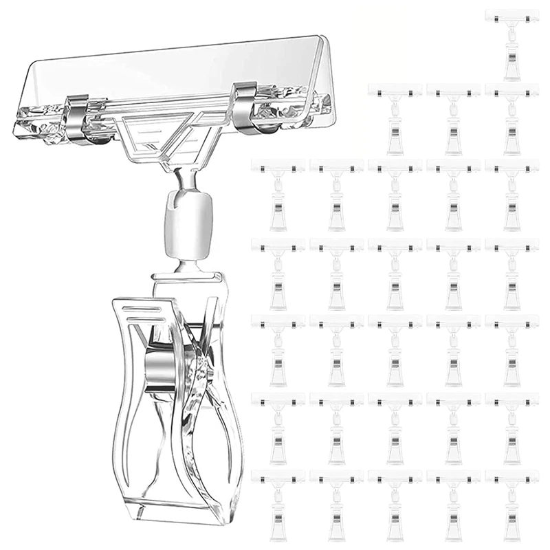 30 Pcs Label Holders Sign Clip, Plastic Clear Rotatable Sign Clips, Merchandise Sign Display Clip, Price Tag Clamp Durable
30 Pcs Label Holders Sign Clip, Plastic Clear Rotatable Sign Clips, Merchandise Sign Display Clip, Price Tag Clamp Durable