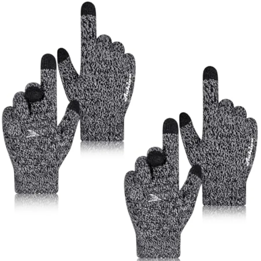 Achiou Winter Gloves for Men Women, 2 Pairs Touch Screen Texting Warm Running Gloves Thermal Soft Knit Lining, Elastic Cuff
Achiou Winter Gloves for Men Women, 2 Pairs Touch Screen Texting Warm Running Gloves Thermal Soft Knit Lining, Elastic Cuff