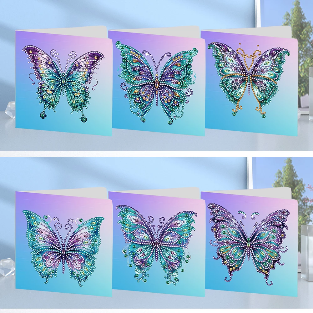 12/6pcs Diamond New Year Greeting Card Butterfly Special Shape Rhinestone Painting Card Kit Christmas Diamond Art Greeting Cards
12/6pcs Diamond New Year Greeting Card Butterfly Special Shape Rhinestone Painting Card Kit Christmas Diamond Art Greeting Cards