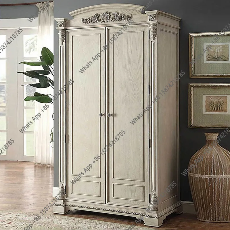 American rural retro solid wood wardrobe French light luxury old wardrobe bedroom villa high-end custom coat cabinet
American rural retro solid wood wardrobe French light luxury old wardrobe bedroom villa high-end custom coat cabinet
