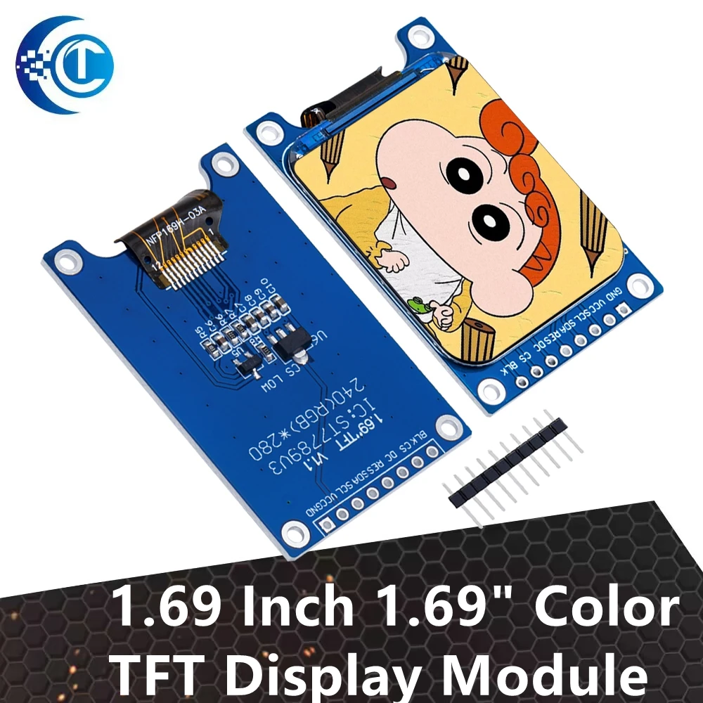 1.69" Color TFT Display Module - HD IPS LCD LED Screen (240X280), SPI Interface with ST7789 Controller, Perfect for Arduino
1.69" Color TFT Display Module - HD IPS LCD LED Screen (240X280), SPI Interface with ST7789 Controller, Perfect for Arduino