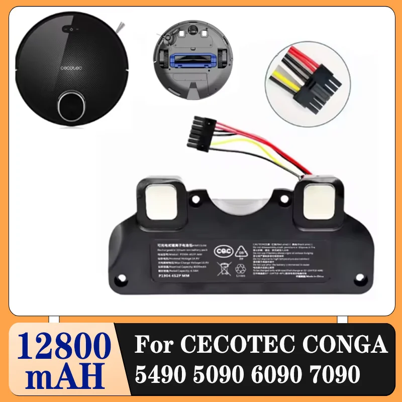 14.8V 12.8Ah Original for CECOTEC CONGA 5090 6090 5490 Mopping Robot Battery Pack Netease Intelligent Manufacturing NIT Model
14.8V 12.8Ah Original for CECOTEC CONGA 5090 6090 5490 Mopping Robot Battery Pack Netease Intelligent Manufacturing NIT Model