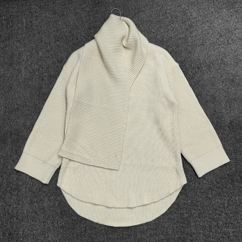 Maxdutti Nordic Minimalist Fashion Winter Wool Sweater Retro Scarf Collar Loose Knit Sweater For Women Pullover Top
Maxdutti Nordic Minimalist Fashion Winter Wool Sweater Retro Scarf Collar Loose Knit Sweater For Women Pullover Top