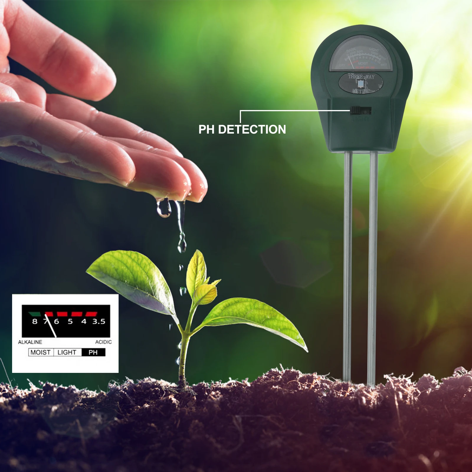 3 in 1 Professional Soil Moisture Fertility PH Tester Compact No Required for Indoor Outdoor Moisture Meter
3 in 1 Professional Soil Moisture Fertility PH Tester Compact No Required for Indoor Outdoor Moisture Meter