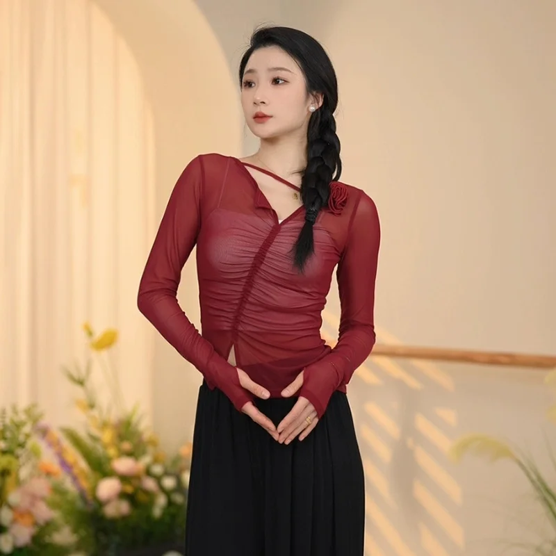 Ele Red Long Sve Classical Dance Practice Suit Women's New Sle Me Skirt Adult Loose Fit Dance Top by Xin Si Ya
Ele Red Long Sve Classical Dance Practice Suit Women's New Sle Me Skirt Adult Loose Fit Dance Top by Xin Si Ya