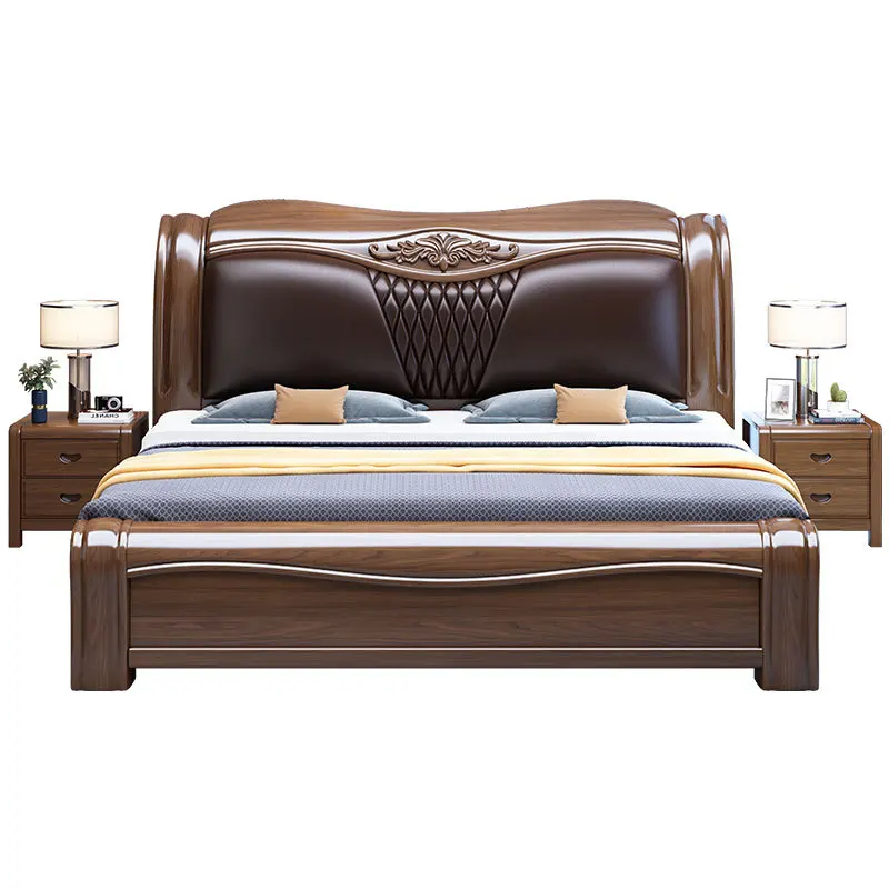 Golden silk walnut solid wood bed 1.8 * 2 meters large bed modern simple storage bed master bedroom double soft bag leather
Golden silk walnut solid wood bed 1.8 * 2 meters large bed modern simple storage bed master bedroom double soft bag leather
