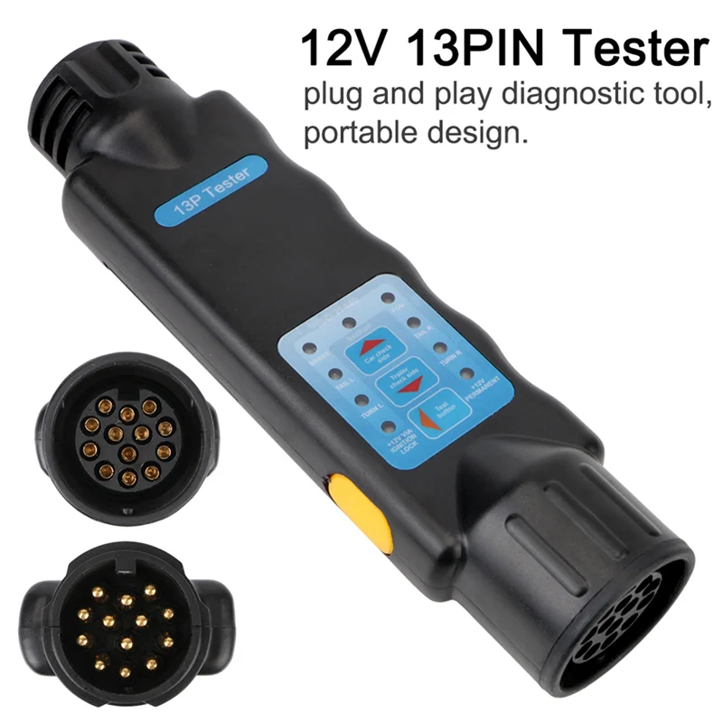 AV32-12V 13-контактный тестер прицепа, диагностические инструменты, проводка, проверка света, тестовая вилка, адаптер, автомобильный грузовик, караван, запасные части, доступ
AV32-12V 13-контактный тестер прицепа, диагностические инструменты, проводка, проверка света, тестовая вилка, адаптер, автомобильный грузовик, караван, запасные части, доступ