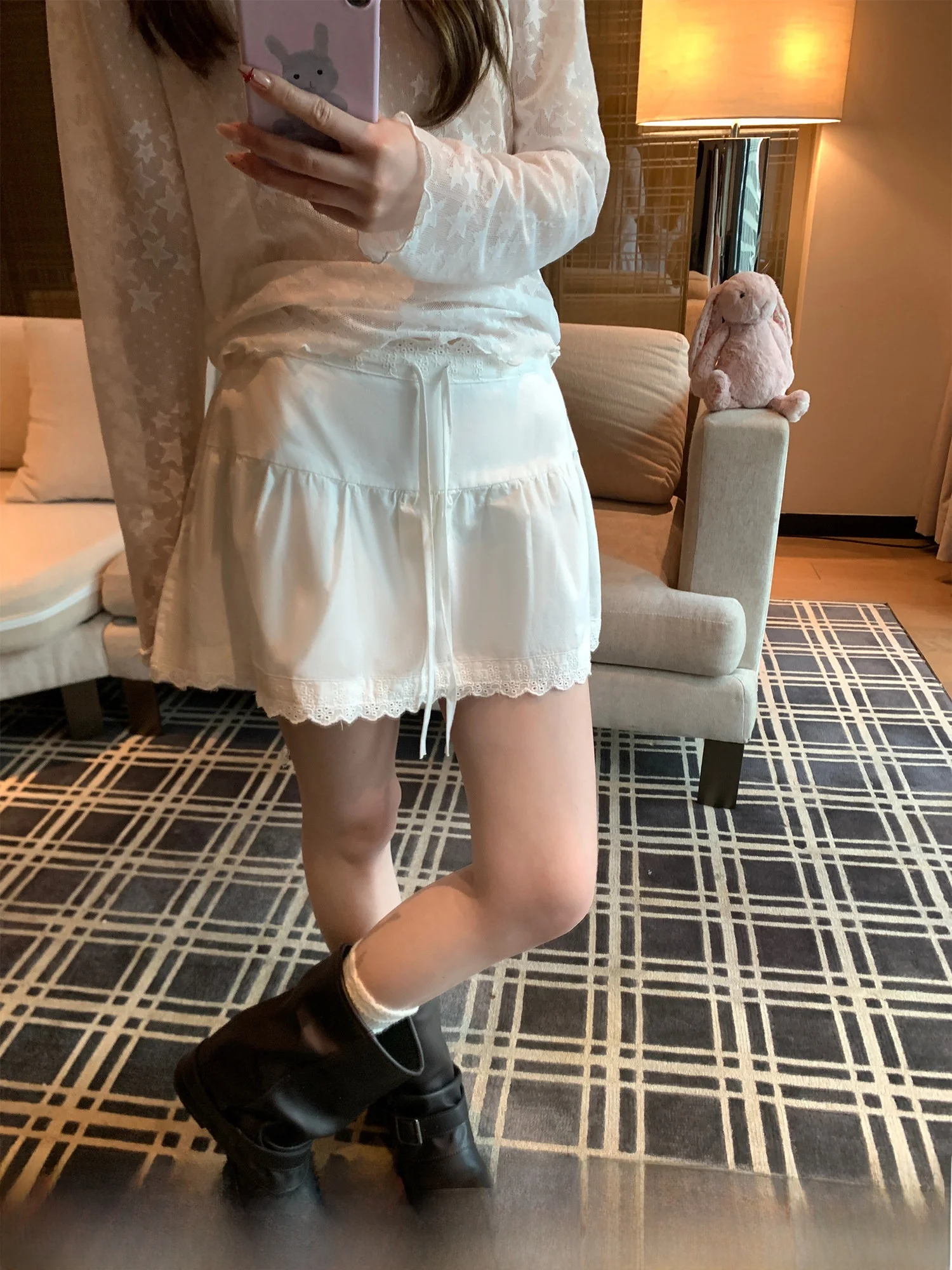 Girls' White Lace Trim A-Line Skirt Spring Summer Cotton Blend Splice Design School Date Casual Standard Fit Skirt
Girls' White Lace Trim A-Line Skirt Spring Summer Cotton Blend Splice Design School Date Casual Standard Fit Skirt