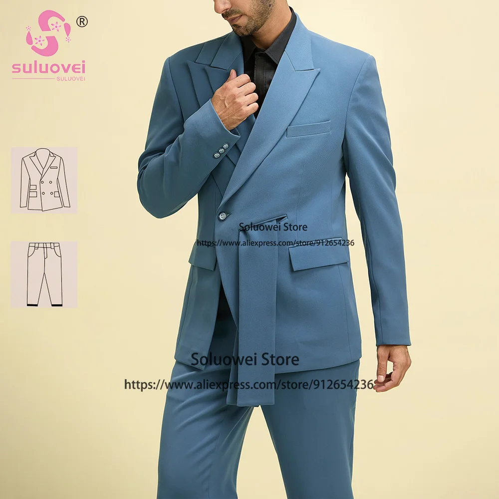 New Design Slim Fit Suit For Men With Belt Elegant 2 Piece Jacket Pants Set Formal Groom Wedding Prom Peaked Lapel Tuxedo Blazer
New Design Slim Fit Suit For Men With Belt Elegant 2 Piece Jacket Pants Set Formal Groom Wedding Prom Peaked Lapel Tuxedo Blazer